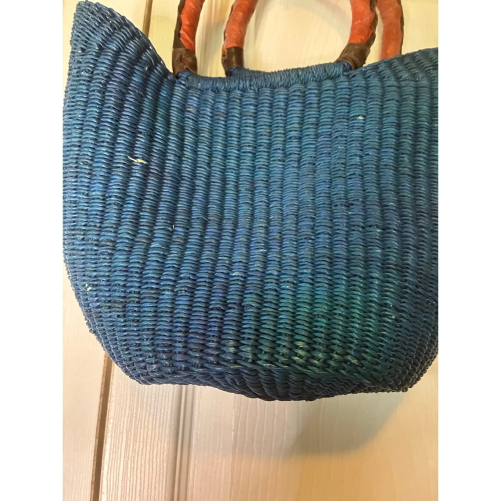 Blue Wicker Purse